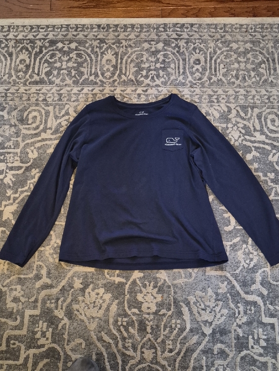 Vineyard Vines Tops - WOMEN'S Vineyard Vines Navy Pocket Long Sleeve Tee Size Xl